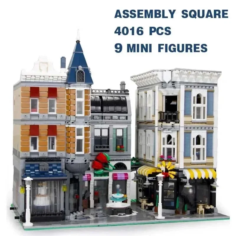 Street View Series City Center Assembly Square Assembling Blocks Birthday Gift Christmas Kids Toy Building Blocks