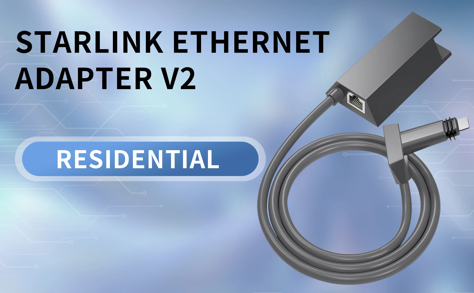 Generic Starlink Ethernet Adapter Satellite Internet V2 for Rectangle Dish