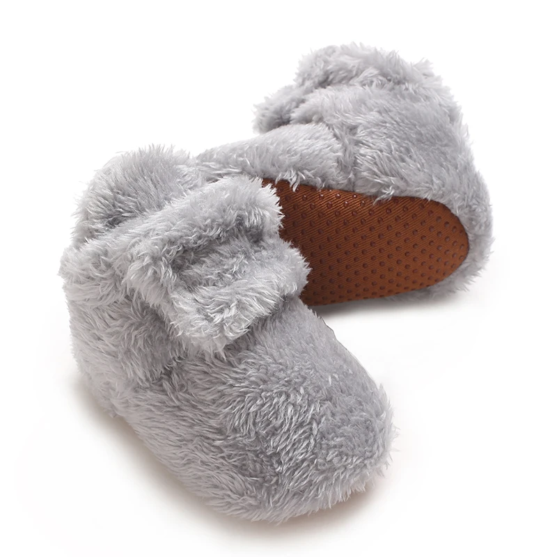 Neugeborenes Baby, Junge, Mädchen, weiche Fleece-Booties, Stay On, Säuglingshausschuhe, Socken, Schuh, rutschfester Greifer, Kleinkind-Erstwanderer, Winter-Knöchel – Detail 23