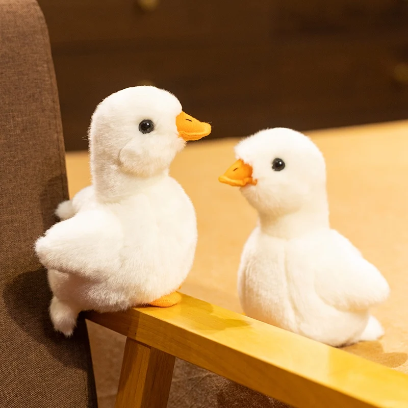 16CM Cute Lifelike Duck Plush Toy Realistic Cute White Goose Stuffed Animal Toys Simulated Duck Pets