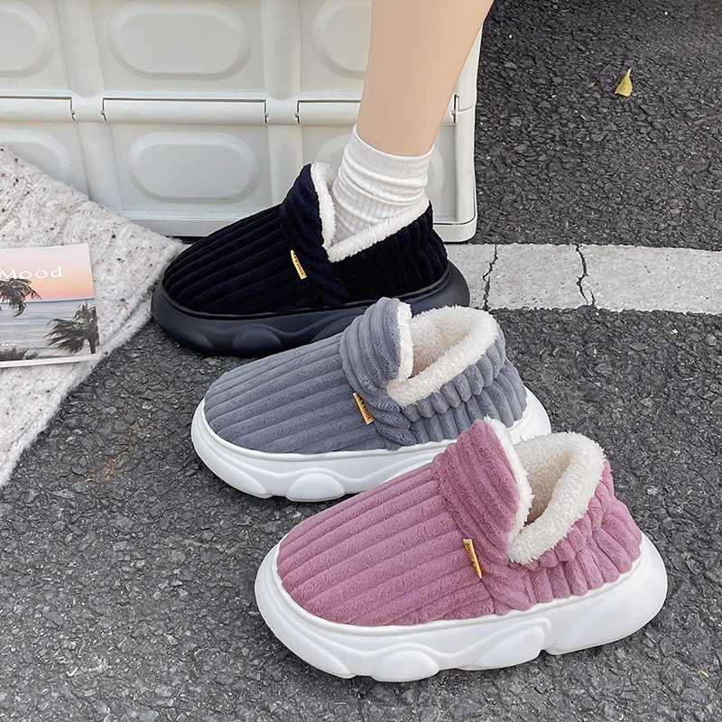 New Winter Women Men Cotton Shoes Home Shoes EVA Soles Comfortable Soft Lightweight Indoor Outdoor Men Women Cotton Slippers