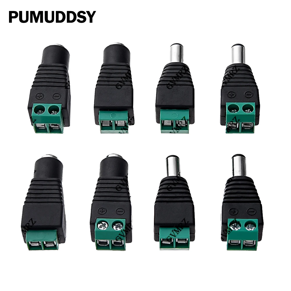 5PCS 12V 2.1 x 5.5mm 5.5*2.5mm DC Power Male Plug Jack Adapter Connector Plug for CCTV single color LED Light The socket