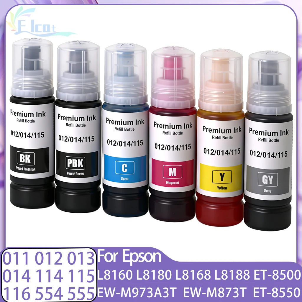 

For Epson 011 012 013 014 114 115 116 552 554 555 Refill ink Ecotank ET-8500 ET-8550 L8160 L8168 L8180 L8188 EWM873T Printer ink