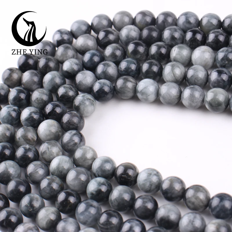 Natural Eagle Eye Stone Beads AAA Hawk\'s Eye Stone 6 8 10mm Round Loose Spacer Beads For Bracelets Necklace DIY Jewelry Making