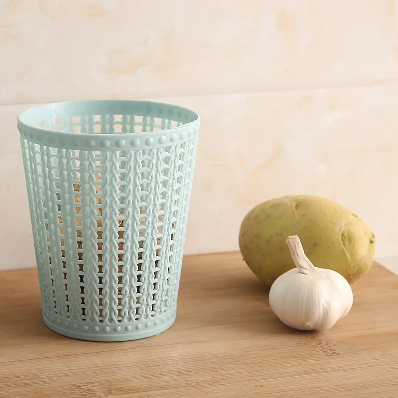 Plastic tabletop trash can household living room coffee table paper basket Creative liddless hollow mini garbage can debris stor