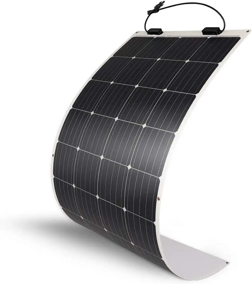 Flexible Solar Panel 12 Volt Monocrystalline Semi-Flexible Bendable Mono Off-Grid Charger for Marine RV Cabin Van Car