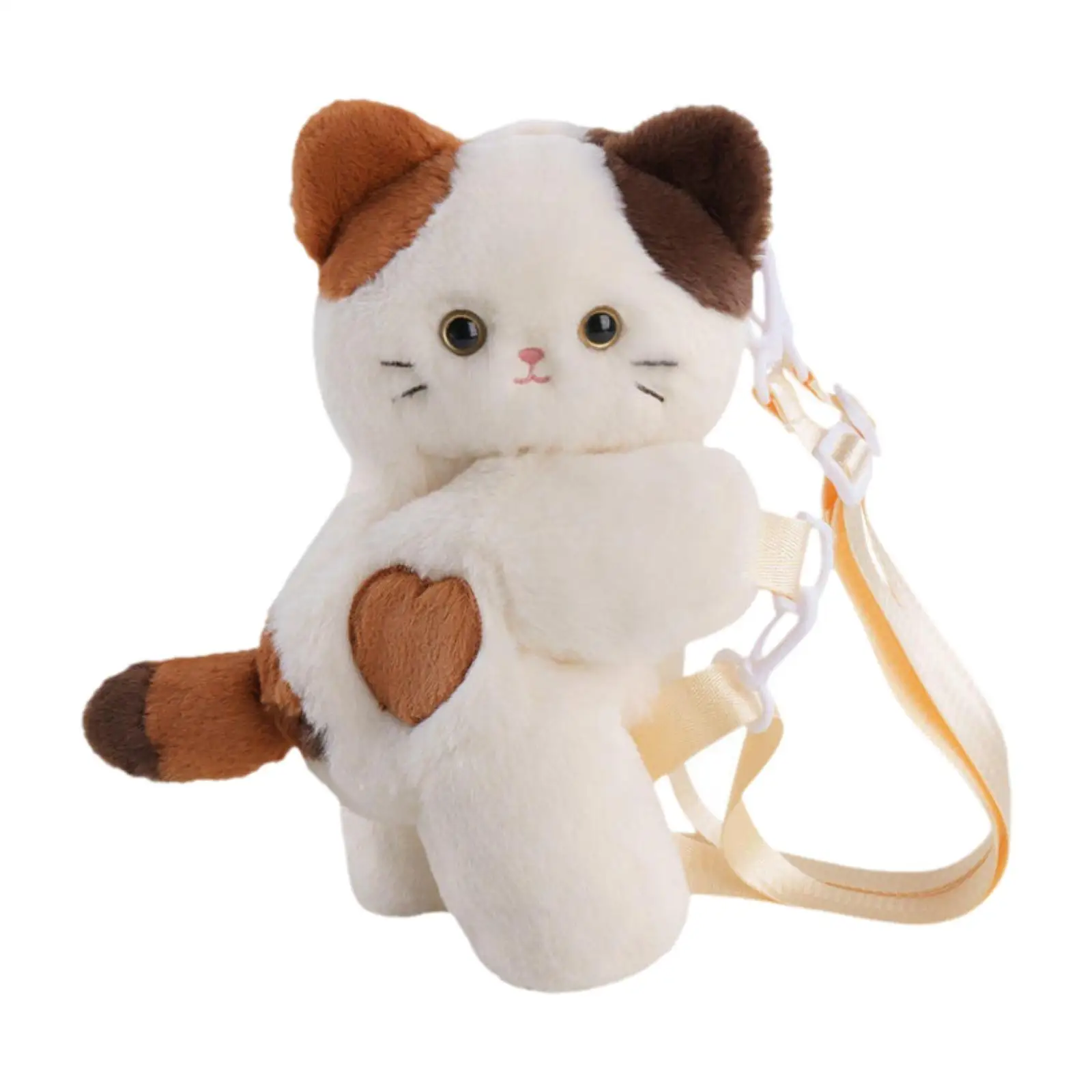 Bolso bandolera de felpa de gato, bolso bonito, bolso de muñeca de peluche para compras al aire libre