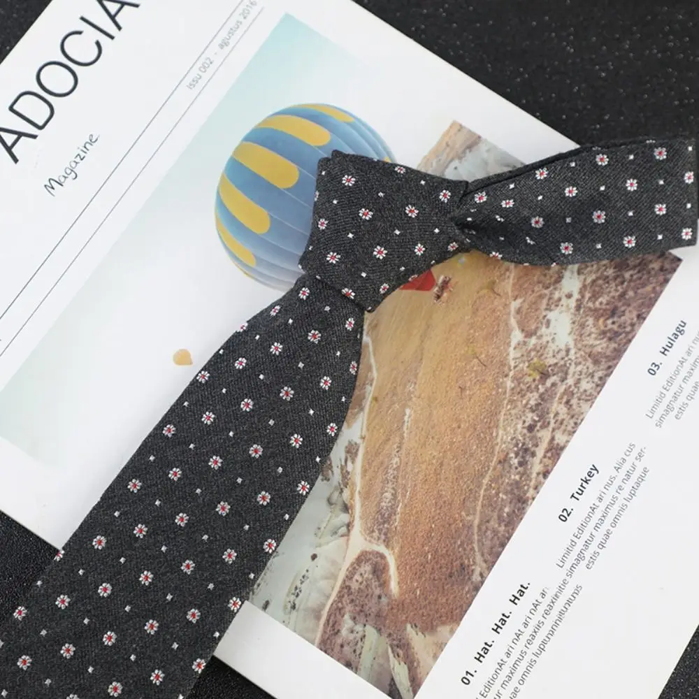 Dasi Bisnis Pria Gaya Inggris Bermotif Cetak, Dasi Jacquard Floral Lembut yang Dapat Disesuaikan, Dasi Rajut Poliester Bermotif Titik dan Garis untuk Pernikahan