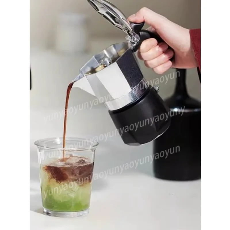 Household Double Valve Mocha Pot Italian Coffee Brewer Sturdy Easy Clean Portable Outdoor Coffee Making Pot