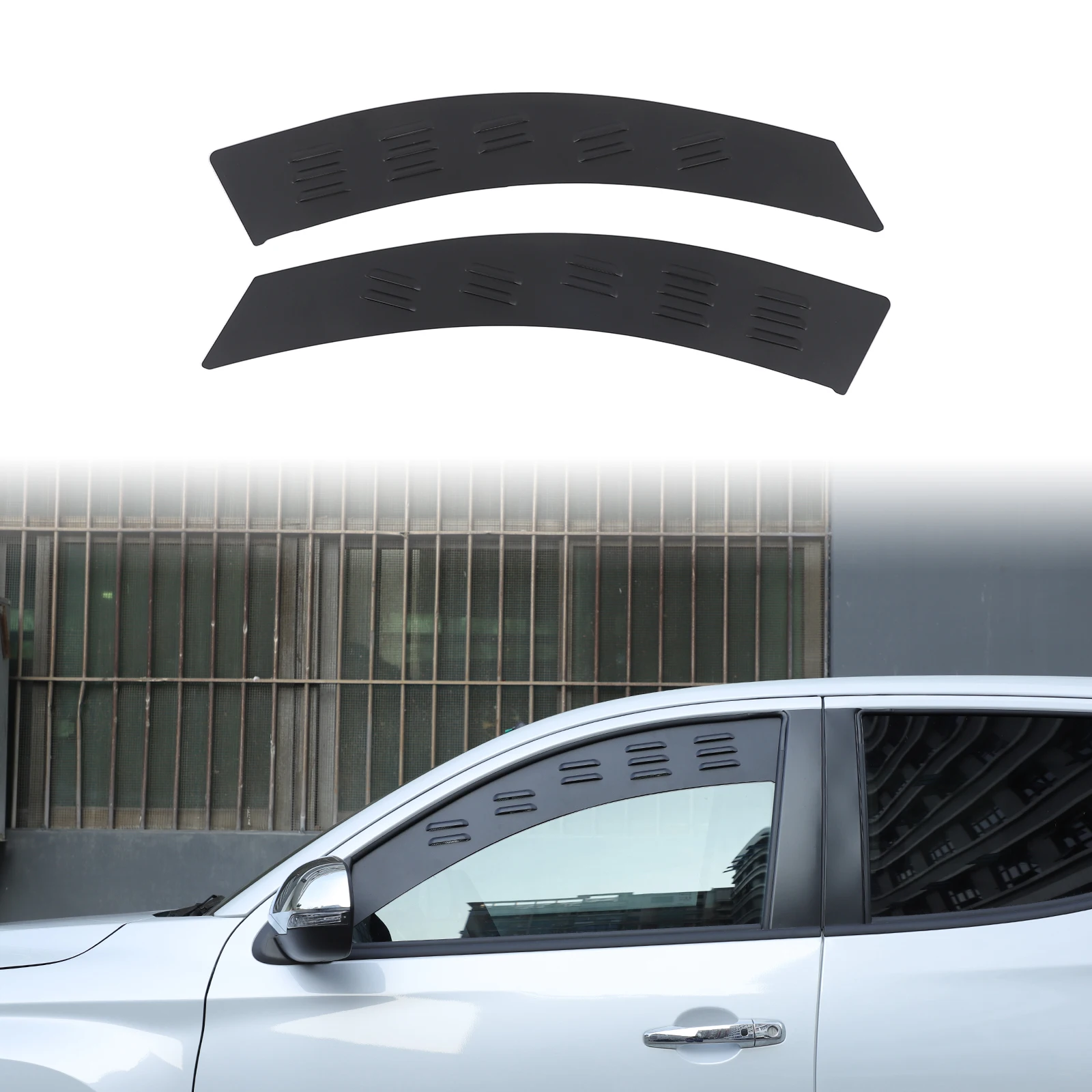 

Для передних вентиляционных жалюзи Mitsubishi L200 Triton 2015-2023 года, обязательный для летнего кемпинга, алюминиевый сплав, черный, 2 шт.