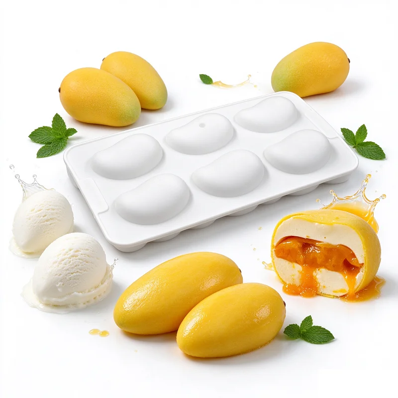 French 3D Mango Shape Silicone Mold - Cake Decorating Tools for Brownies & Mousse Cakes Pastry Baking Moulds for Dessert Making - view 5