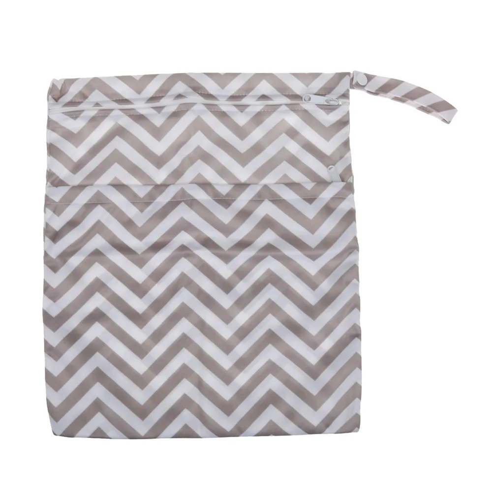 Borsa per pannolini impermeabile riutilizzabile Borsa per pannolini per neonati con doppia cerniera Sacchi per bambini arcobaleno Stoccaggio per pannolini di stoffa Allenamento da viaggio