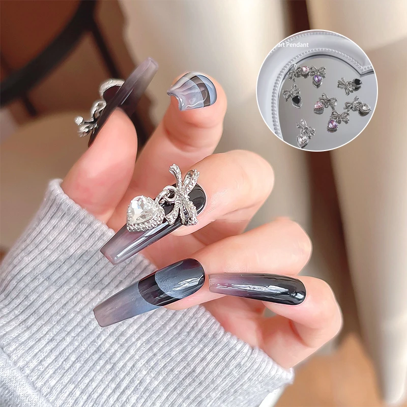 

1 шт. Роскошные кавайные подвески с бантом для дизайна ногтей 3D японский сплав галстук-бабочка ювелирные изделия украшения для ногтей со стразами DIY любовь кулон аксессуары