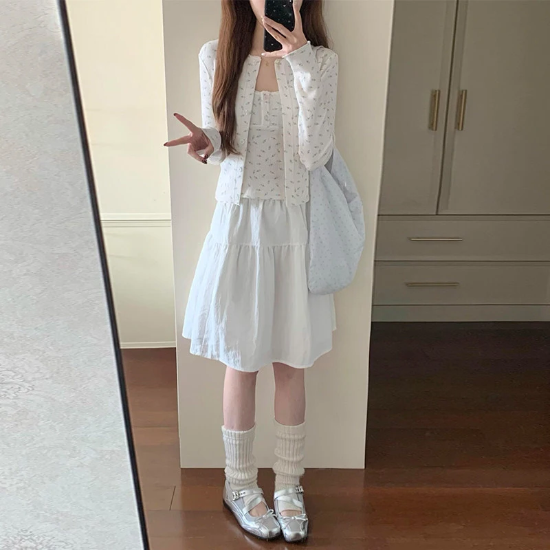 Japanese Style A Line Short Skirt Women 2026 Summer Thin High Waist Half-length Skirt Woman College Wind Cargo Skirts Female
