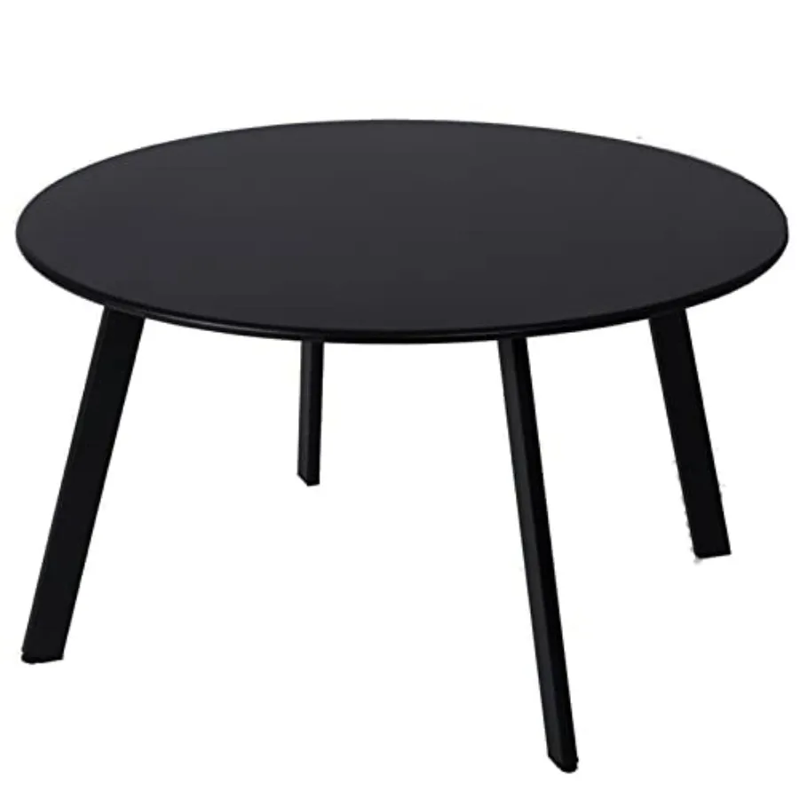 

Patio Coffee Table - Metal Steel Outdoor Round Table Weather Resistant Anti-Rust Table