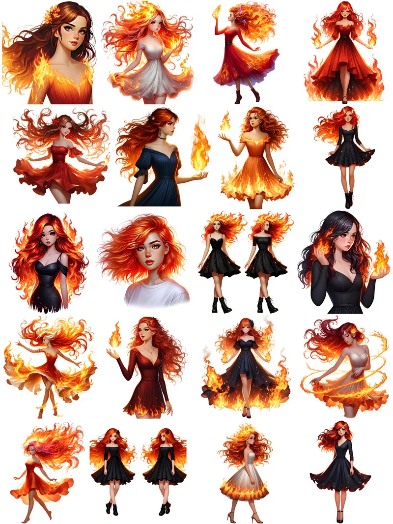 Magic Fire Girl Stickers Crafts And Scrapbooking stickers kids toys book Decorative sticker DIY Stationery