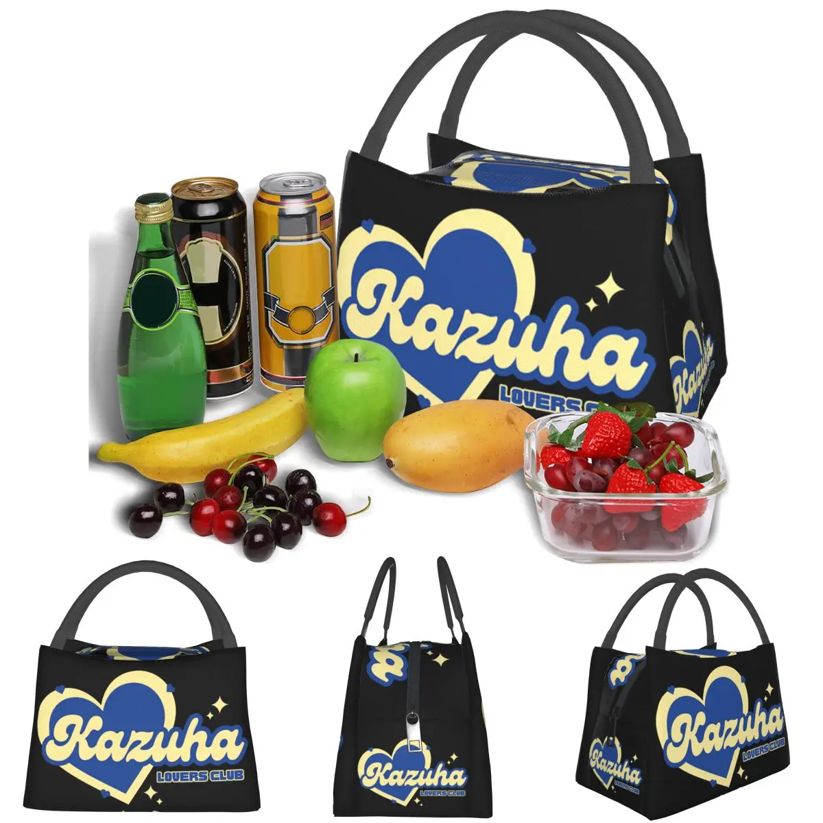 Kazuha Lovers Club Lightweight Handheld Insulated Lunch Bag Aluminum Foil Liner for Adults Students Travel Picnic