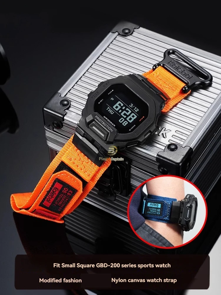 

Модифицированный холщовый браслет для Casio GBD-200-1/2/9 GBD-200SM, нейлоновый холщовый ремешок для часов, аксессуары, водонепроницаемый браслет-браслет