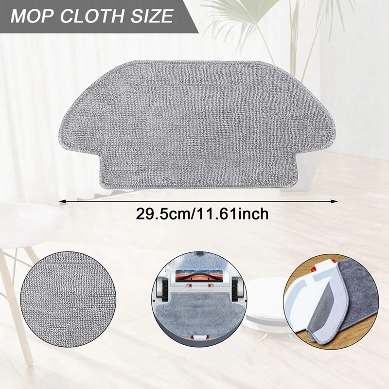 حزمة من 6 مناديل لـ Xiaomi Mi Robot Vacuum Mop 2S / S12 / Mop P/Mop Pro وسادة ممسحة من الألياف الدقيقة ملحقات قماش ممسحة قابلة للغسل