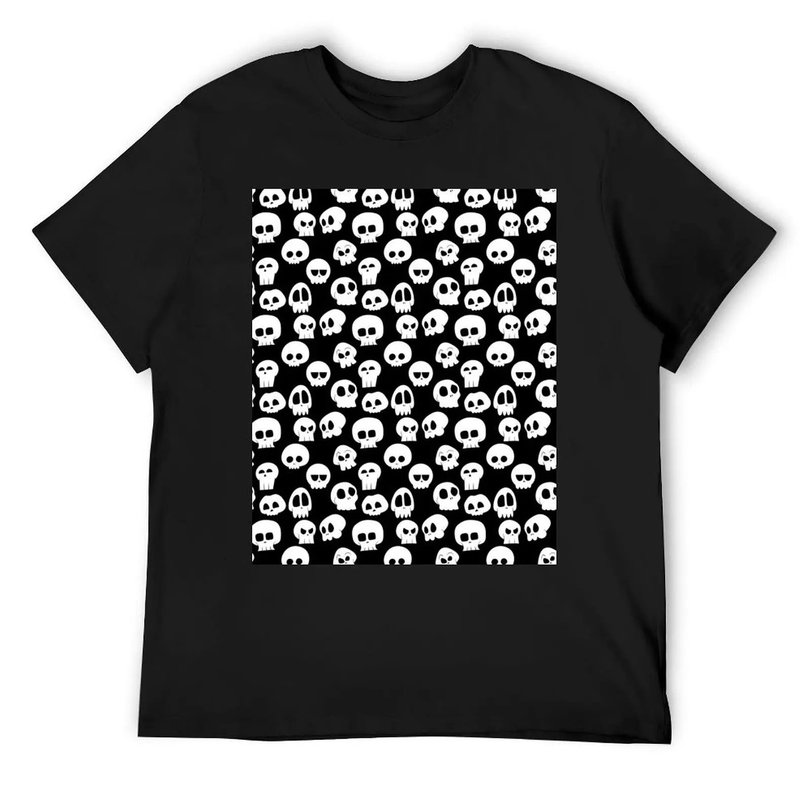 

Fun Skull Pattern (Black & White) T-Shirt plus sizes heavyweights oversizeds quick-drying men workout shirt