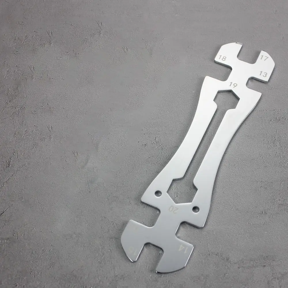 Multi-Functional Hub Cone Wrench Super Thin 13-20mm Open-End Wrench Silver Chrome Vanadium Steel Flat Wrench Bicycle Hub Repair