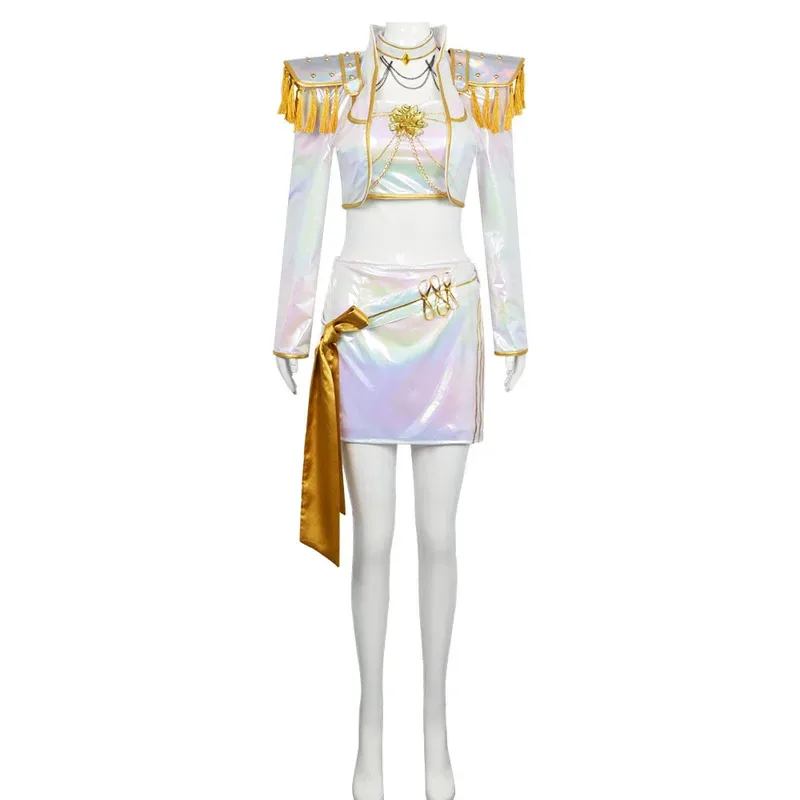 Película de Anime HUNTR X KPOP Zoey Rumi Mira, disfraz de Cosplay para adultos y niños, traje blanco para fiesta de Halloween, juego de rol, actuación