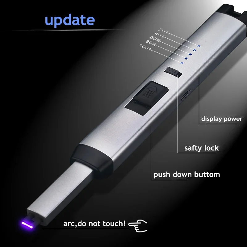 

Metal Lighter Smart Pulse USB Rechargeable Arc Lighter Kitchen Field Lighter Wholesale Windproof Ignition Tool
