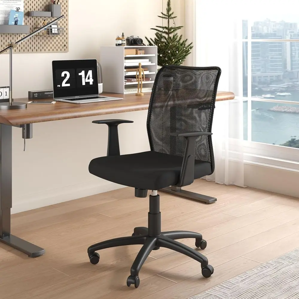 Office Products B6106 Budget Mesh Task Chair with Arms in Black