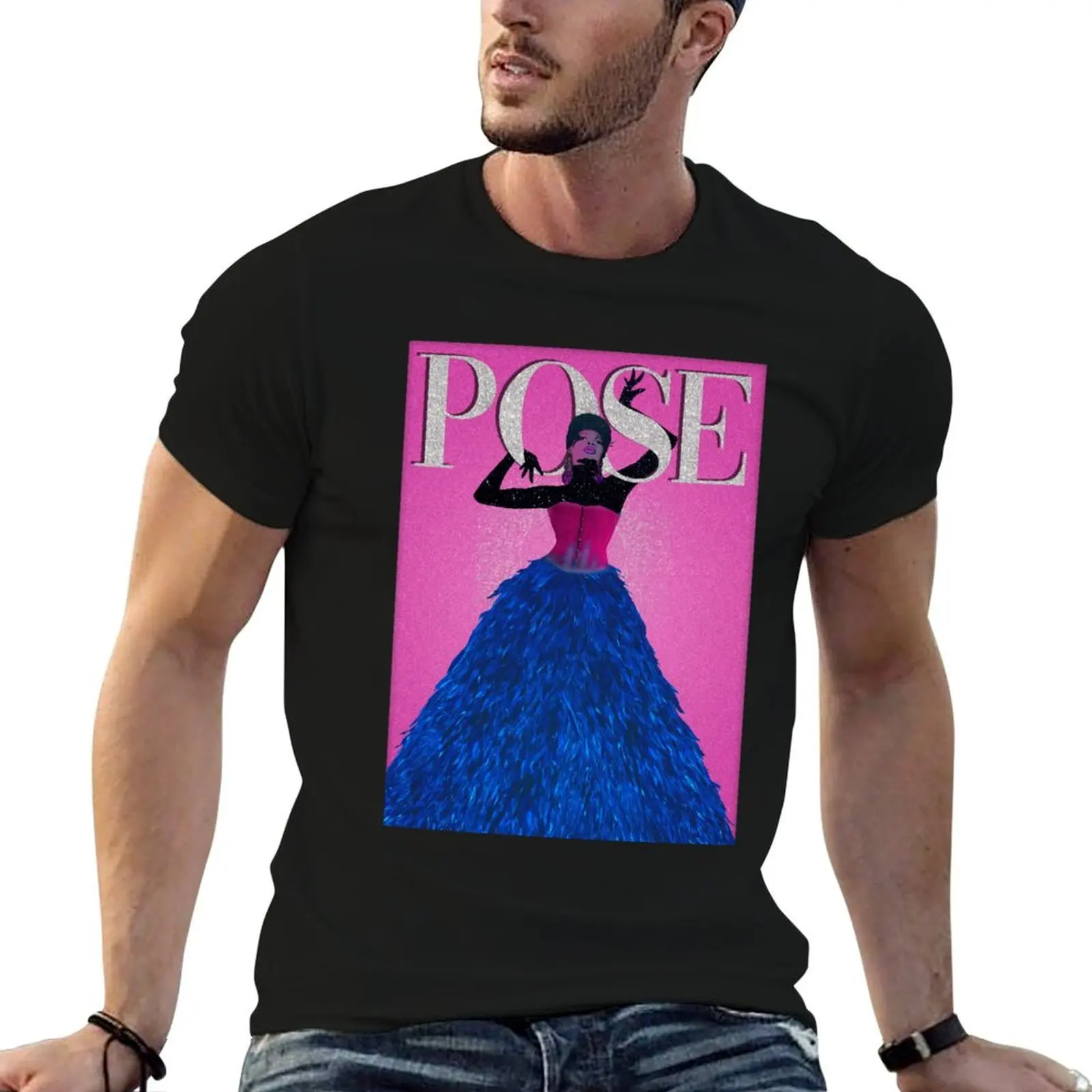

POSE T-Shirt t shirts for man graphic funny anime t shirts oversize t shirts for man pack cotton T-shirt
