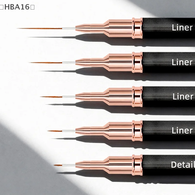 〔HBA16〕5PCS Nail Art Liner Brushes Sizes Painting Nail Design Pen  Drawing Tool For Long Lines Thin Details Manicure Pen