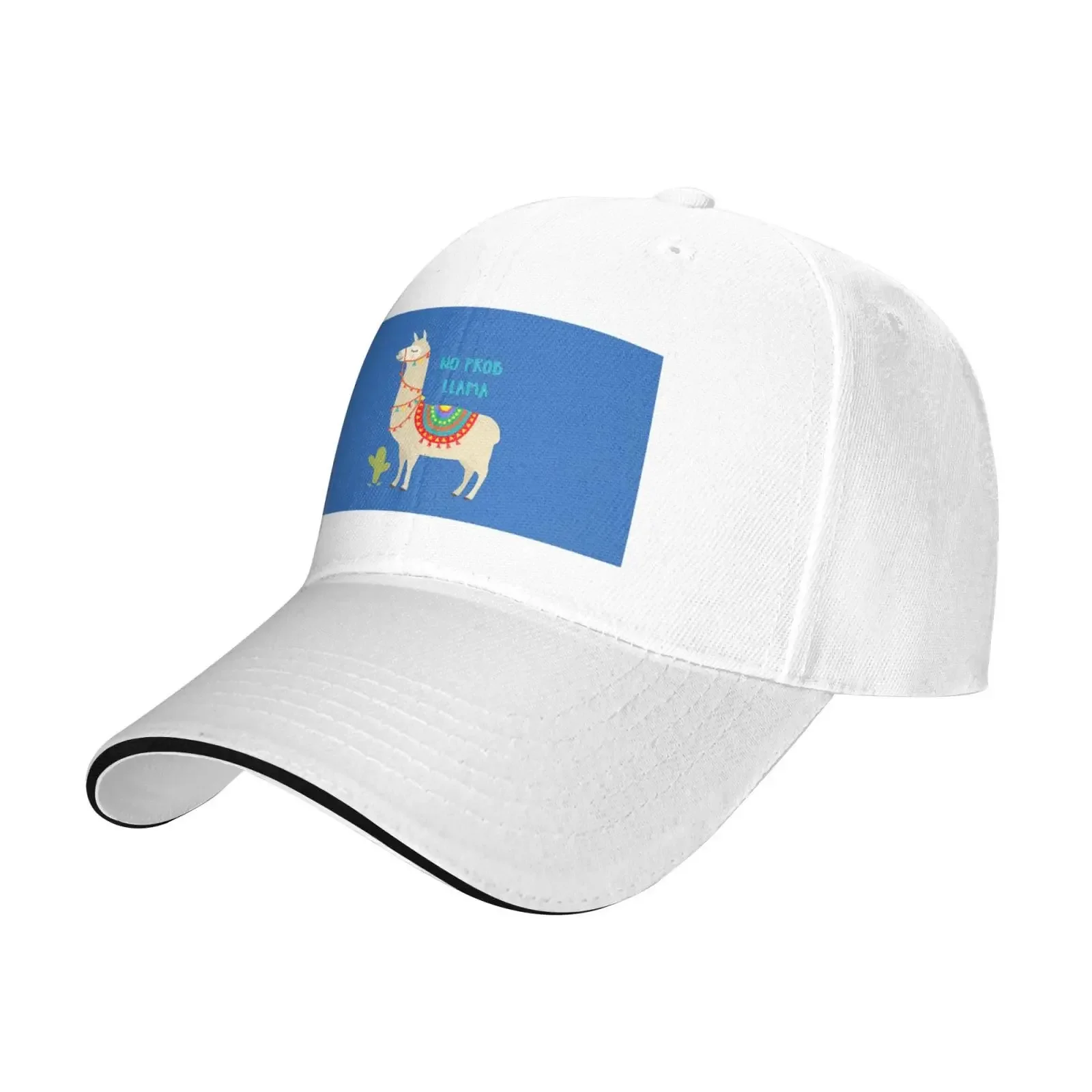 Cute Cartoon Llama Cactus Print Unisex Baseball Cap Casual Summer Breathable Solid Sunhat Fishing Cap Outdoor Leisure Sports