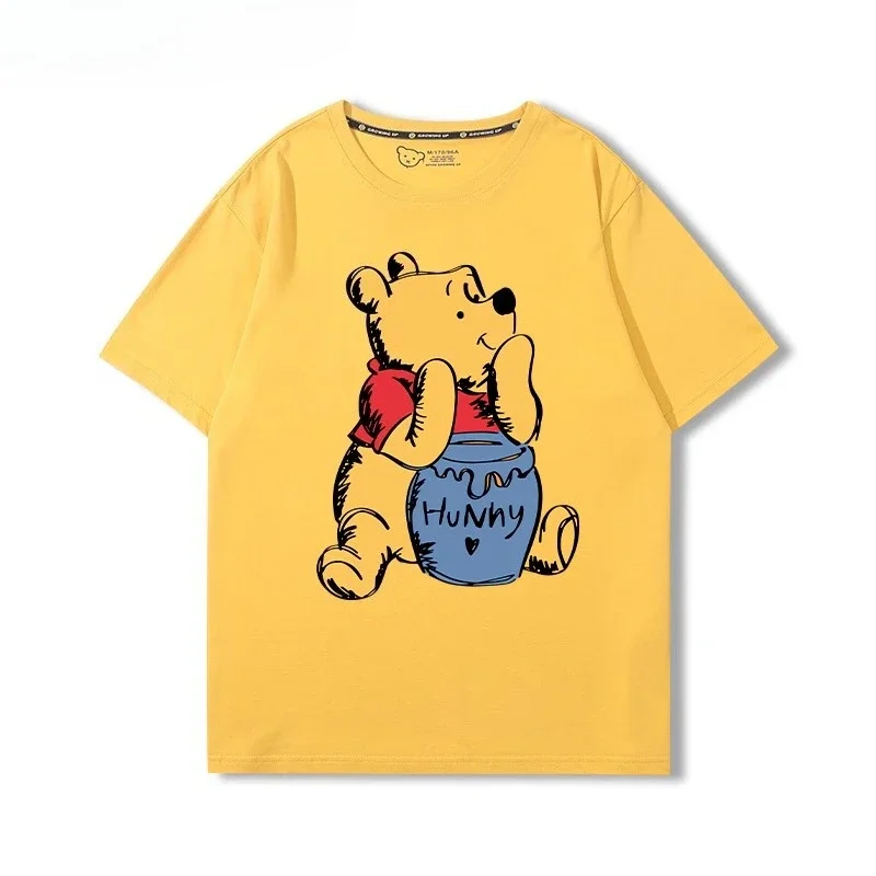 

the Pooh Honey Cartoon short-sleeved summer boys, girls and children's versatile 100% pure cotton cute round-neck T-shirt
