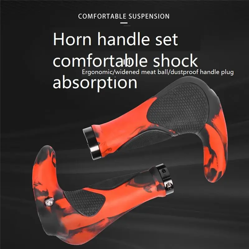 Athletics Fahrradlenker-Set, ergonomische Gummi-Lock-On-Lenker aus Aluminiumlegierung, Meatball Dead Handle, Fahrradausrüstung (