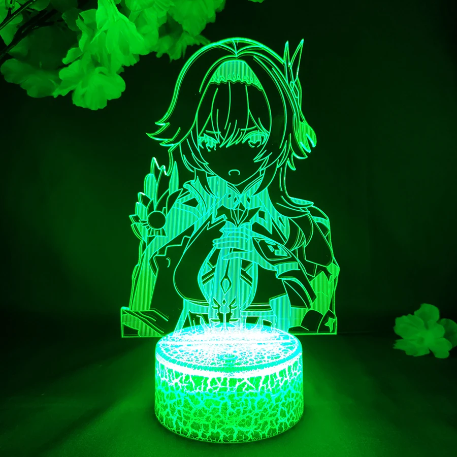 Eula Night Light Genshin Impact Game Character Novelty Lamp Cool New Year Gift for Friends Kids Gaming Room Table Colorful Decor