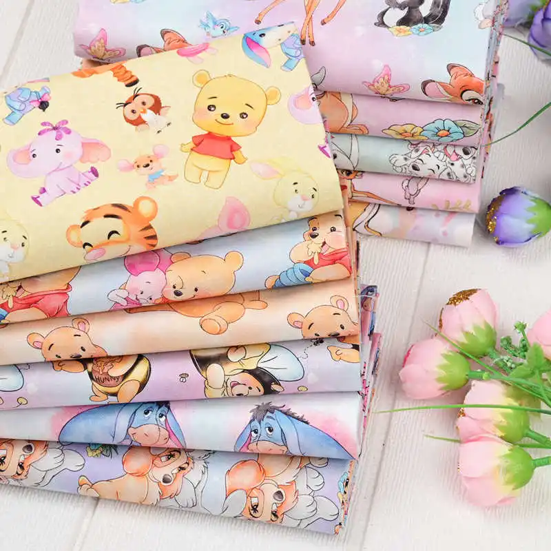 

Disney Winnie Bambi Print 100% Cotton Fabric for Sewing Patchwork Handmade DIY Bag Clothing Dress fabrics