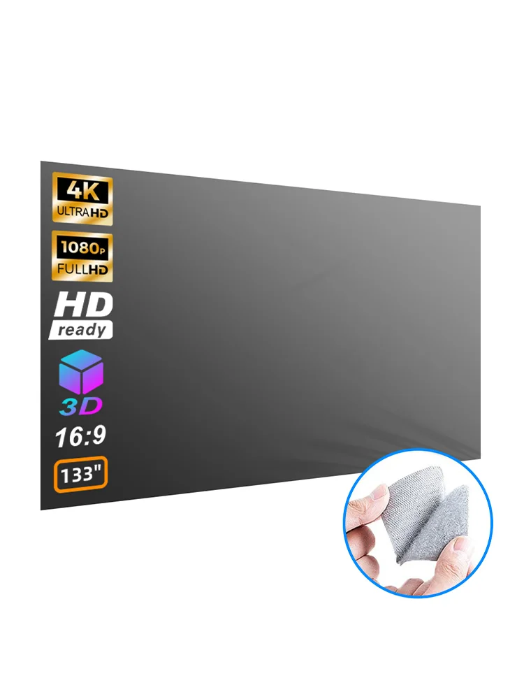 Velec Tragbare Projektor-Leinwand, einfache Anti-Licht-Projektionsleinwand, 80/120 Zoll, für Zuhause, Outdoor, Büro, Projektor-Zubehör