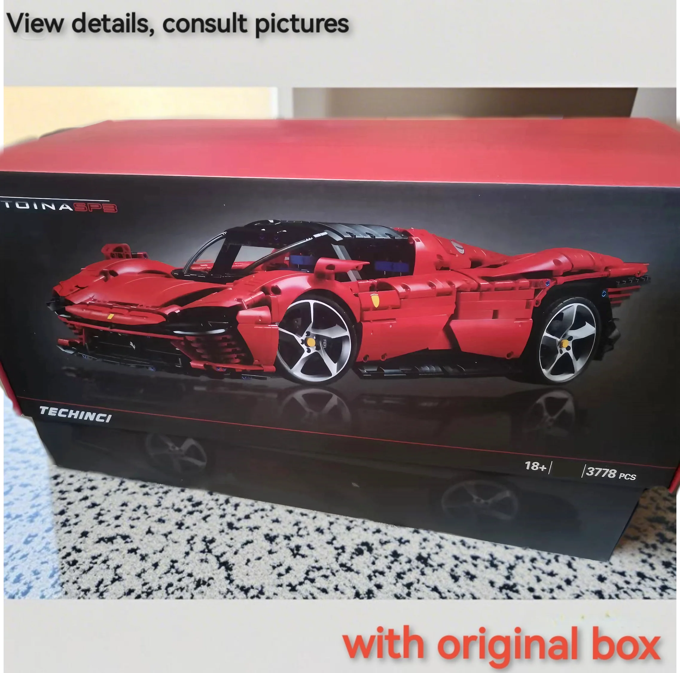 

With original box high-tech Assembly Building Blocks Ferraried Daytona SP3 42143 Classic Moc Super Cars Model Speed Champion