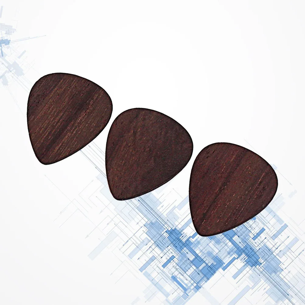 

3Pcs Rosewood Guitar Pick Professional Durable Flexible Bass Ukulele Plectrum Accessories for Nylon String Instruments Guitar