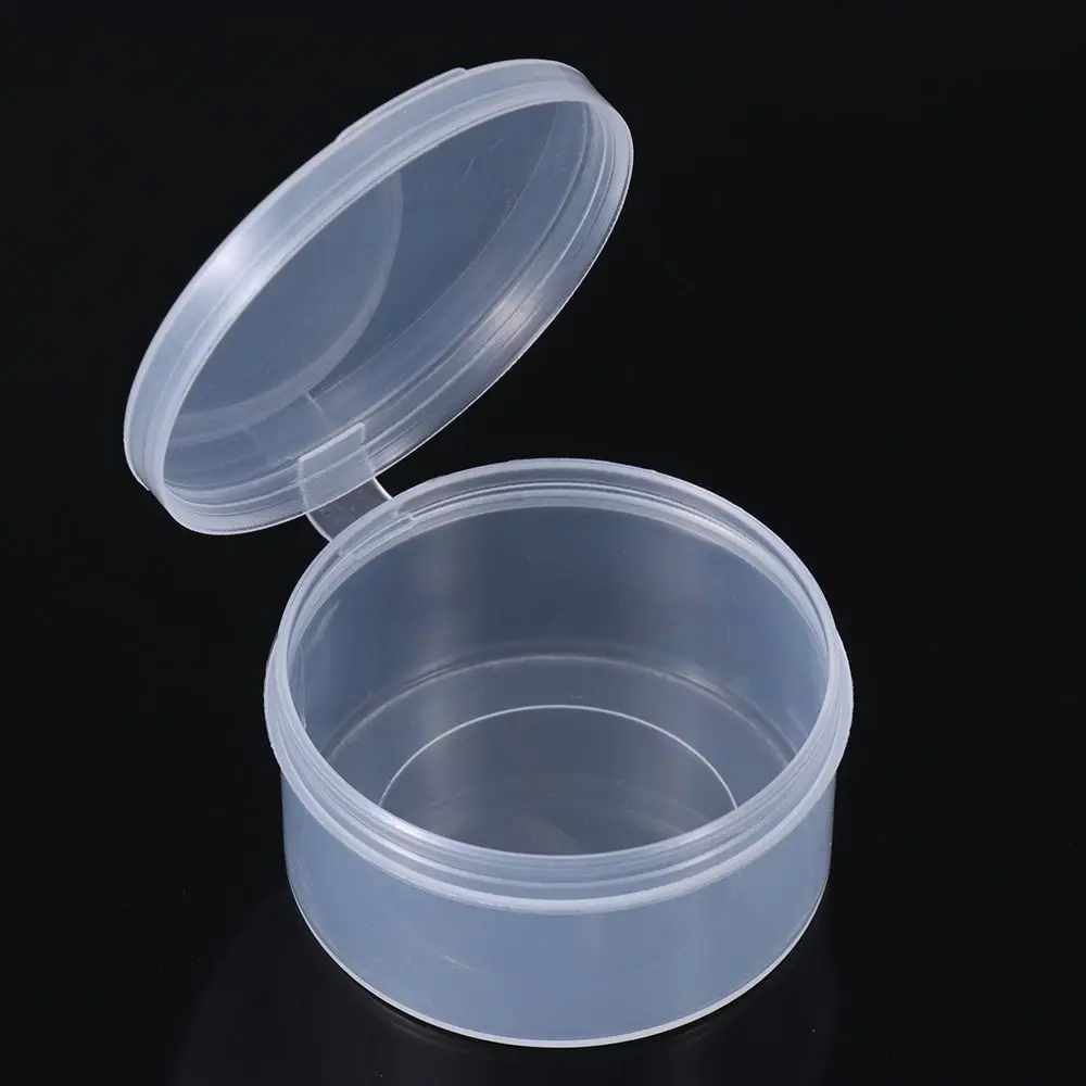 1PC Plastic Beads Storage Box Small Round Clear Small Items Crafts Hardware Storage Container Case