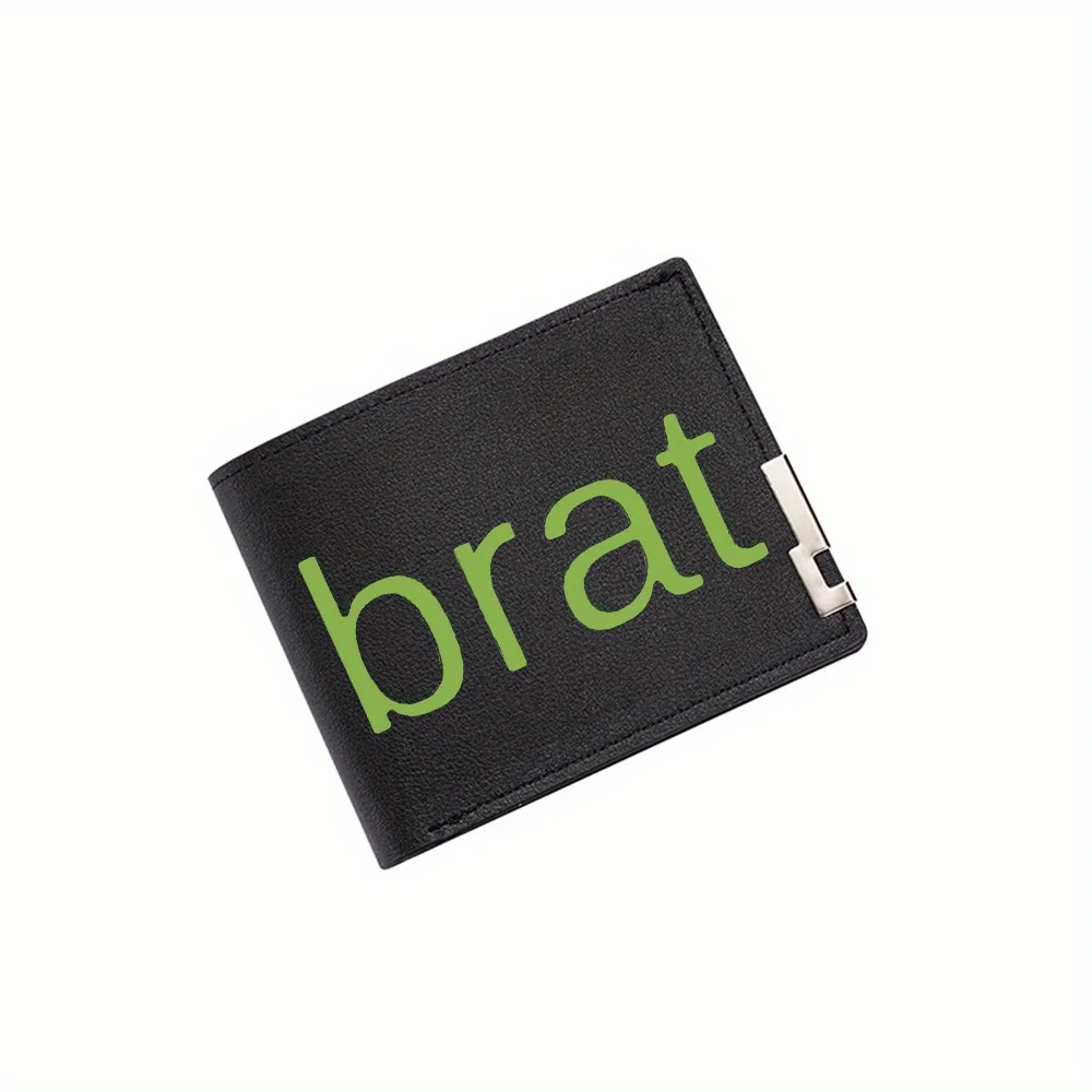 Green brushstroke style text word Men's Wallet Printing Design Simple Modern Stylish Business Father's Boyfriend's Christmas Lov