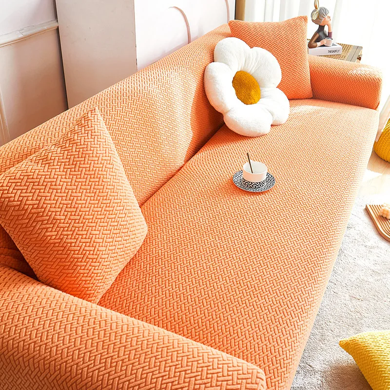 Solid Polar Fleece Elastic Sofa Cover 2026 Adjustable All-Inclusive Couch Slipcover Skin-Friendly Anti-Wear Furniture Protector