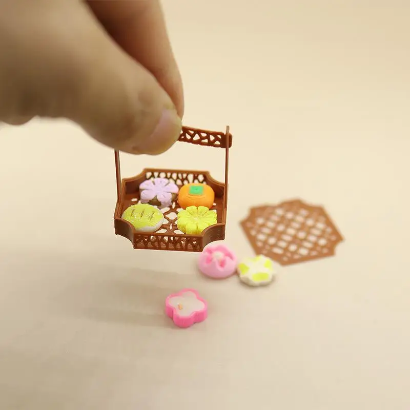 7Pcs Miniature Dollhouse Sumilation Mini Bread Dim Sum With Food Box Afternoon Tea Decoration For Kid Pretend Play Toys - view 2