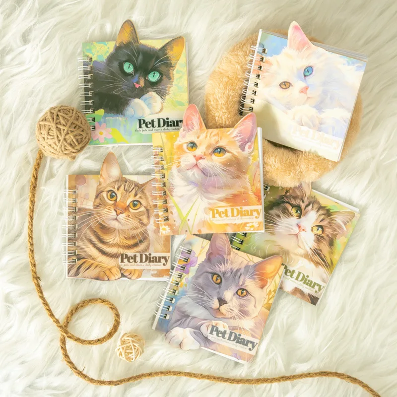 Cute Pet Kitten Sticker Book Kawaii Cat Journal Supplies for DIY Scrapbooking Journal Decor Adhesive Decal for Girls Teens