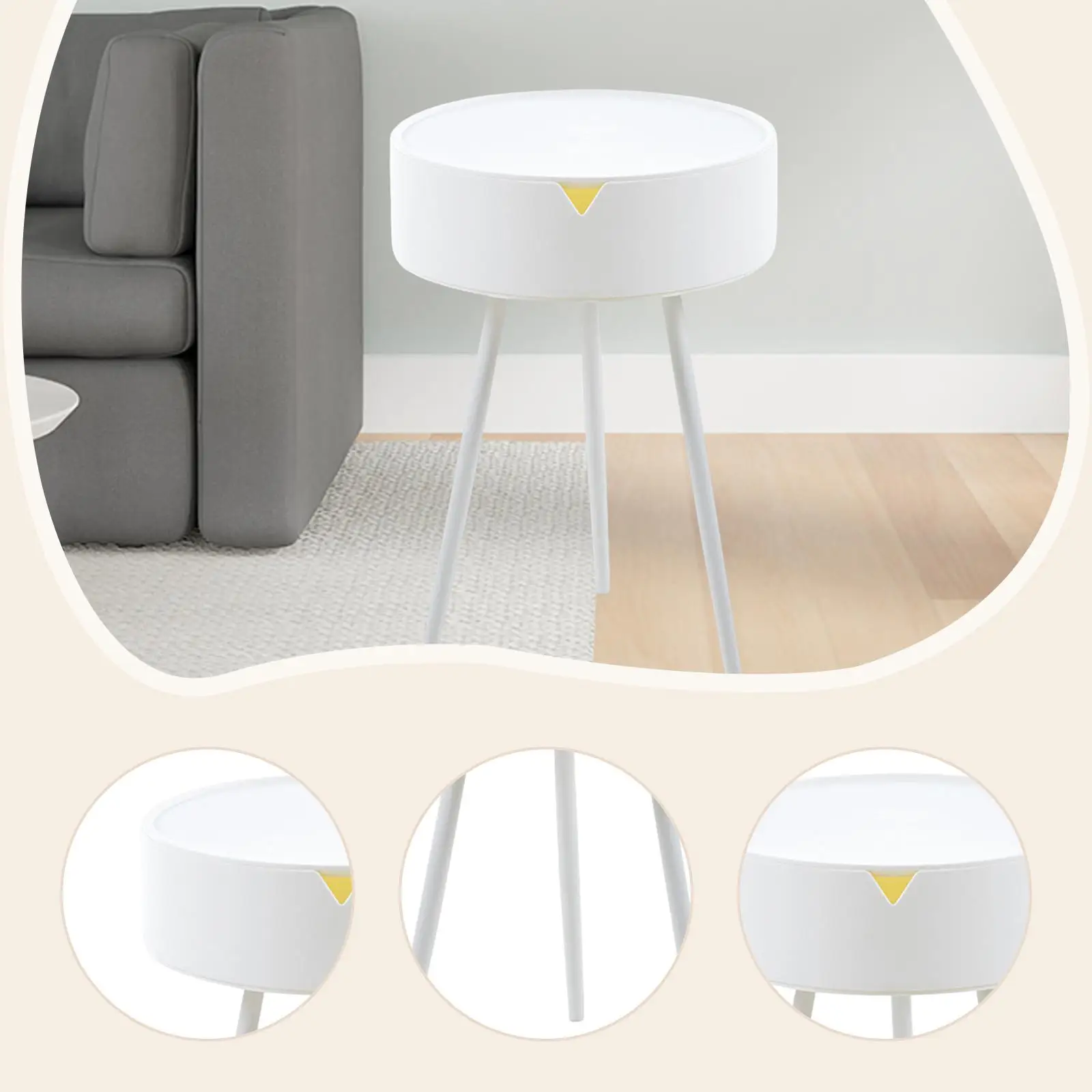 طاولة جانبية مستديرة لتزيين المكاتب ذات المساحة الصغيرة #5