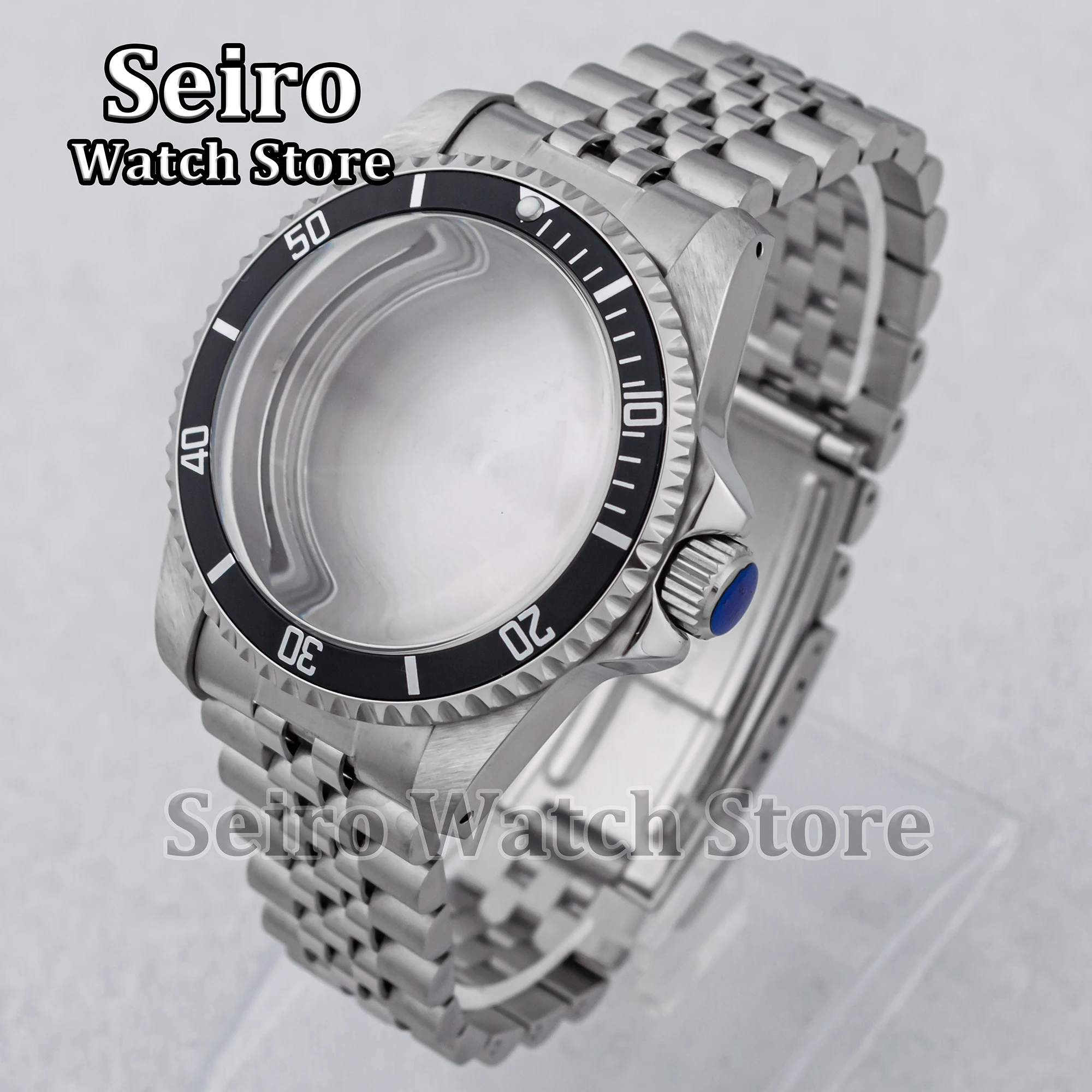 39MM NH35 Case Vintage Restro Jubilee Strap 10ATM Waterproof Watchcase Arcylic Bubble Glass Modify for SUB GMT NH36 Movement