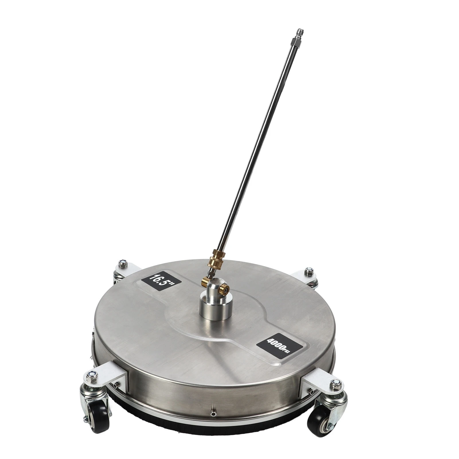 Driveway Power Washer Stainless Steel  Cleaner High Efficiency 4 Wheels Dual Nozzle with 2 Extension Wand for Sidewalk