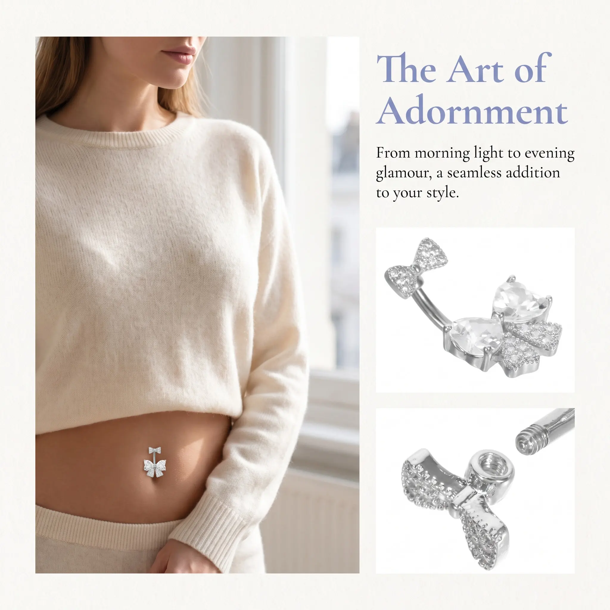 Body Jewelry For Sensitive Skin - Gioielli per l’ombelico con fiocco, per