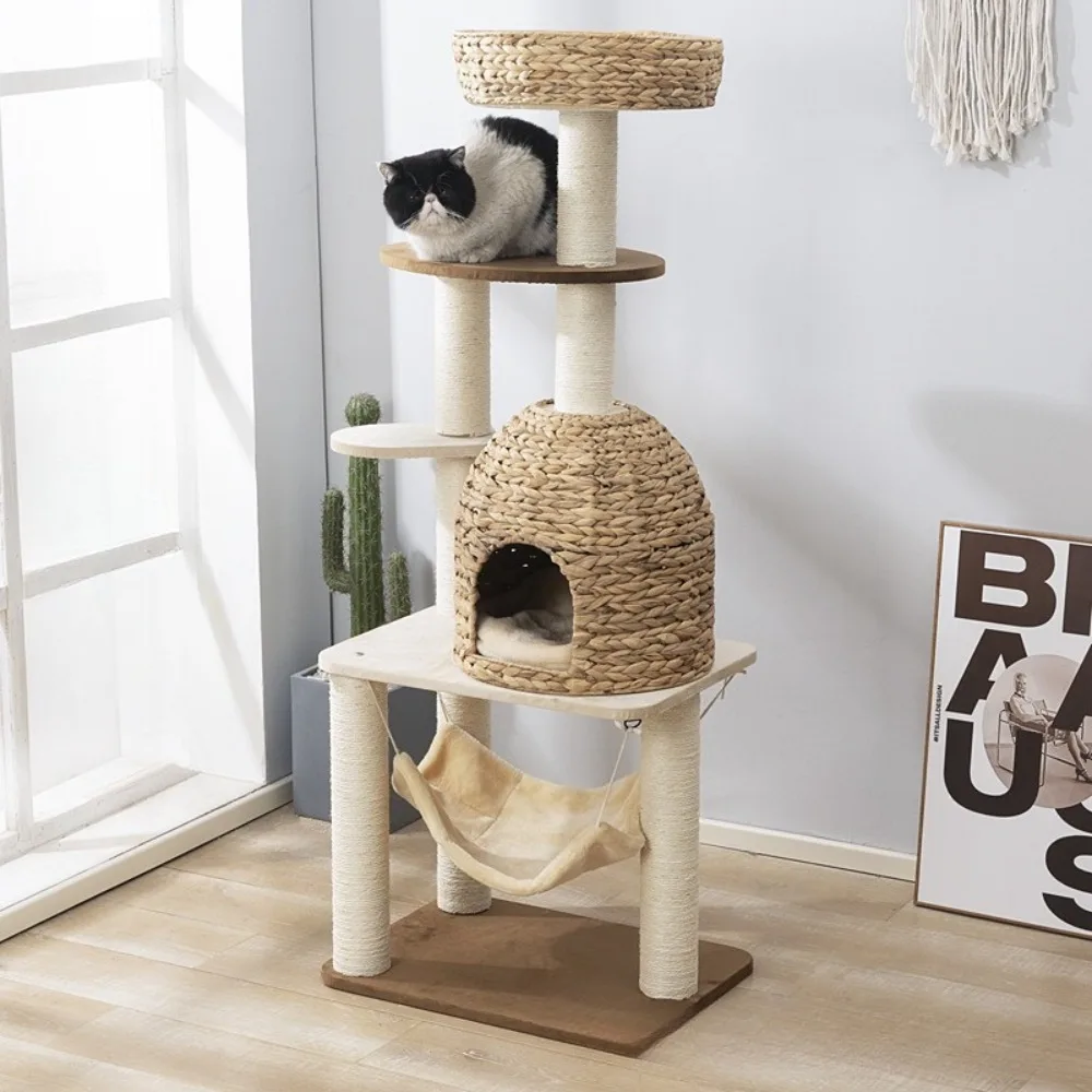 Sisal Cat Climbing Frame Scratch Resistant and Wear-resistant Cats Tree Solid and Stable Cat Nest Jumping Platform Pet