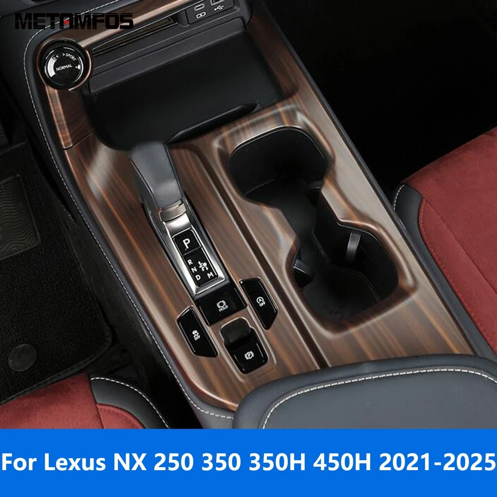 

Крышка коробки переключения передач на центральной консоли для Lexus NX 250 350 350H 450H 2021-2024 2025, отделка чашки для воды из углеродного волокна, внутренняя отделка, аксессуары