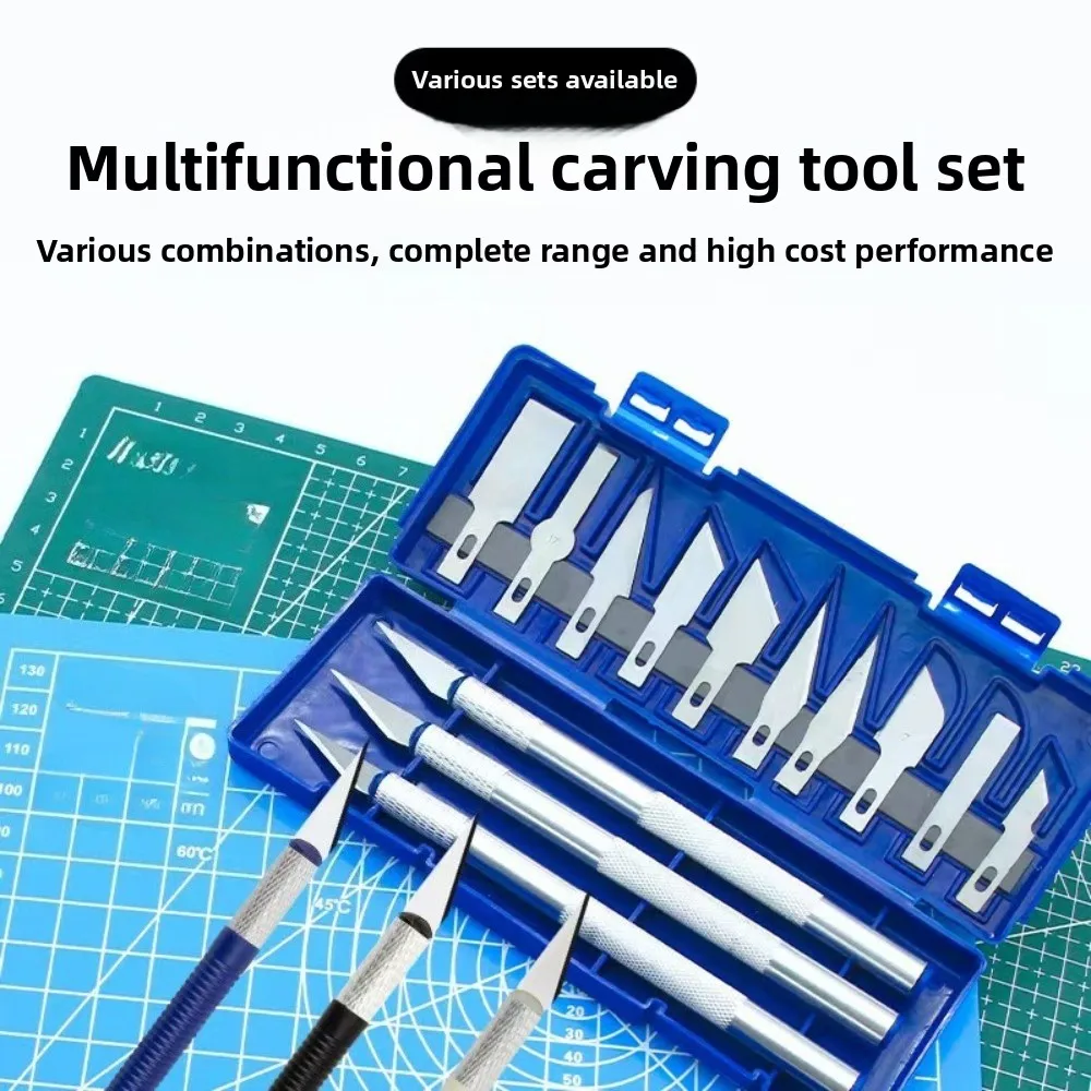 

Metal Precision Carving Knife Pen Set Non-Slip Manual Craft Tool Kit for Art Seal Cutting Paper Cuttings DIY Repair Projects